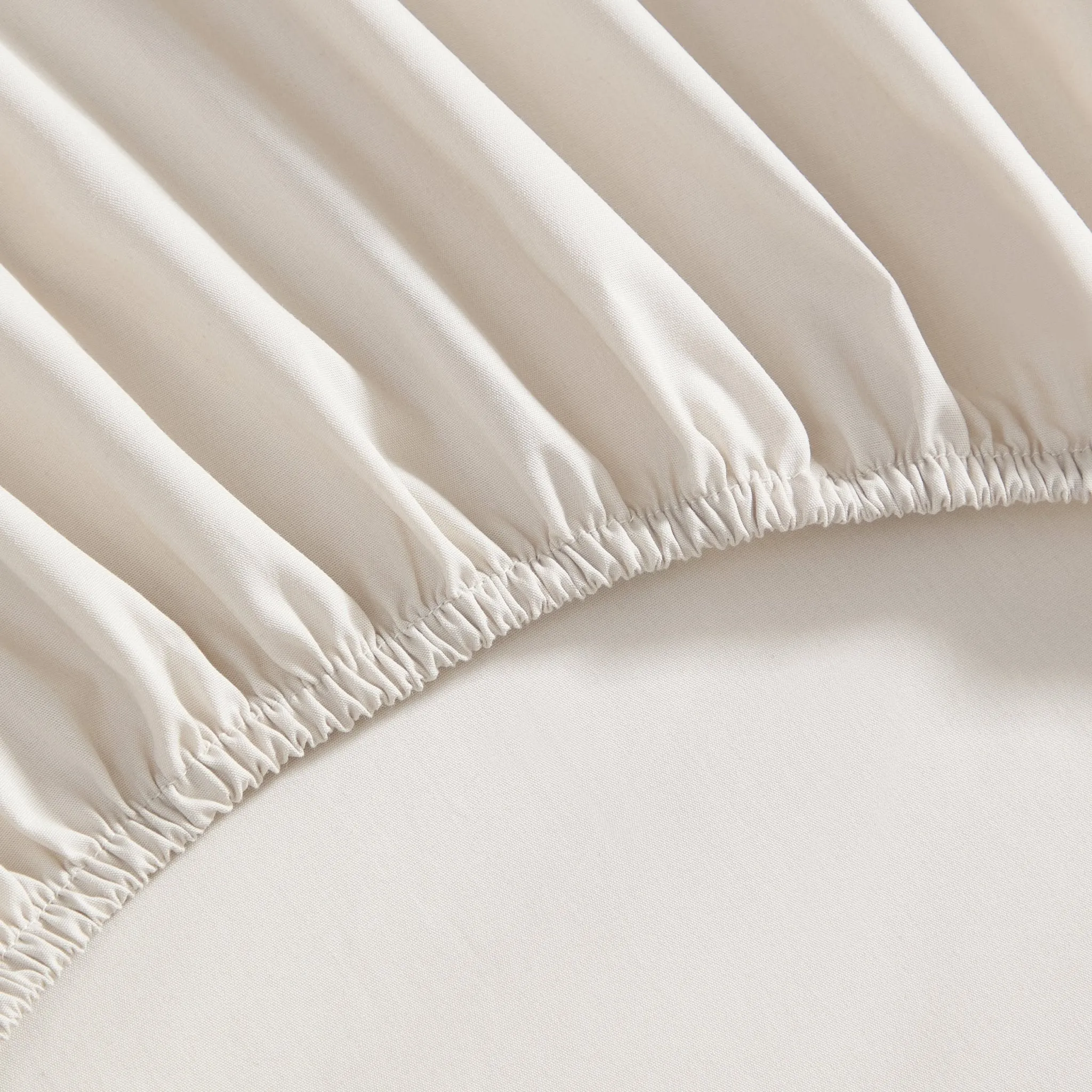 200 Thread Count Plain-Dye Fitted Sheet - Natural
