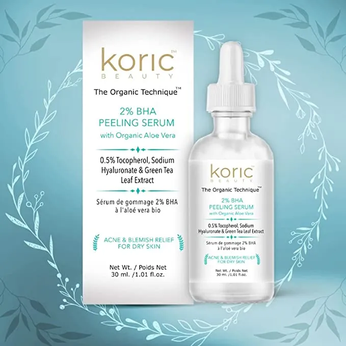 Koric Beauty 2% BHA Peeling Serum with Organic Aloevera (30ml)