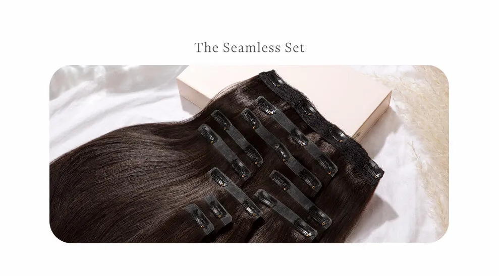 Light Blonde Highlighted, 20" Seamless Clip-In Hair Extensions, F60/24 | 180g