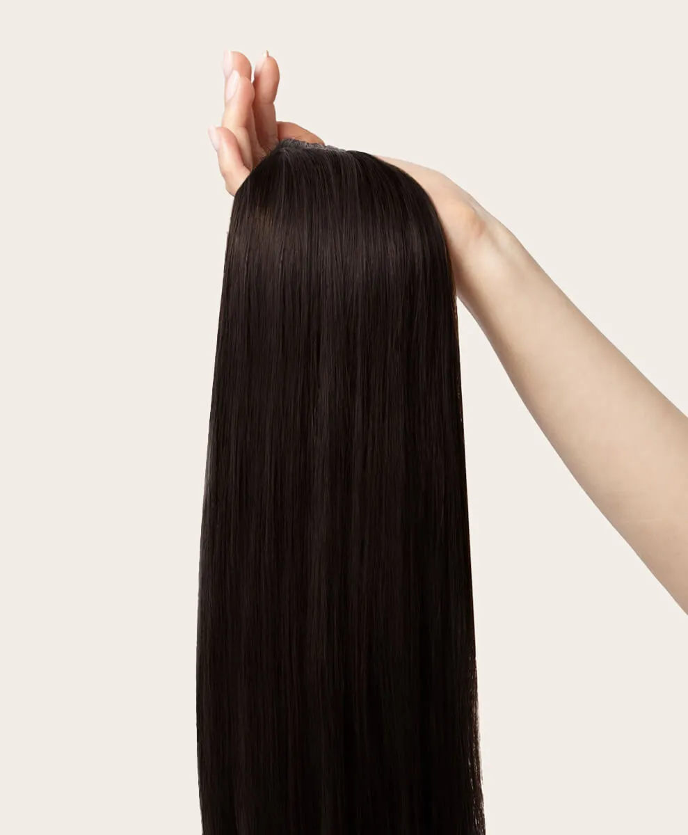 Natural Black, 16" Seamless Clip-In Hair Extensions, 1B | 160g