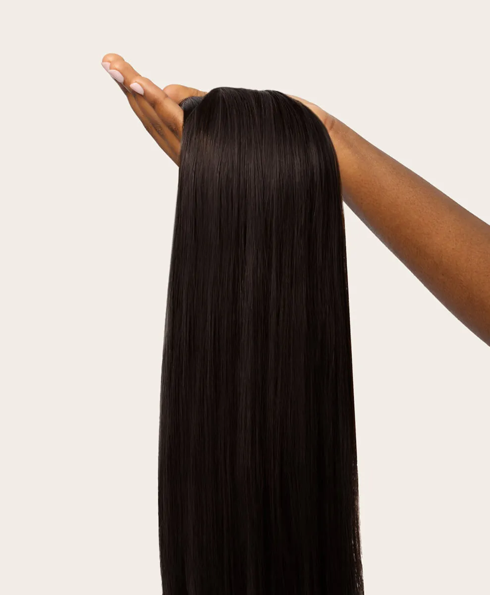 Natural Black, 16" Seamless Clip-In Hair Extensions, 1B | 160g