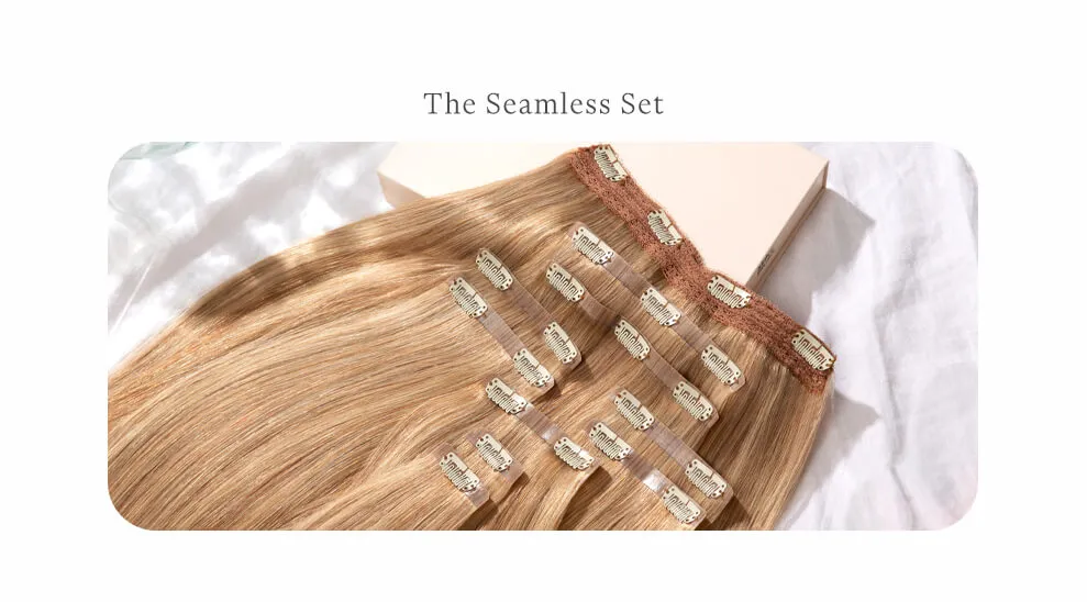 Natural Black, 16" Seamless Clip-In Hair Extensions, 1B | 160g